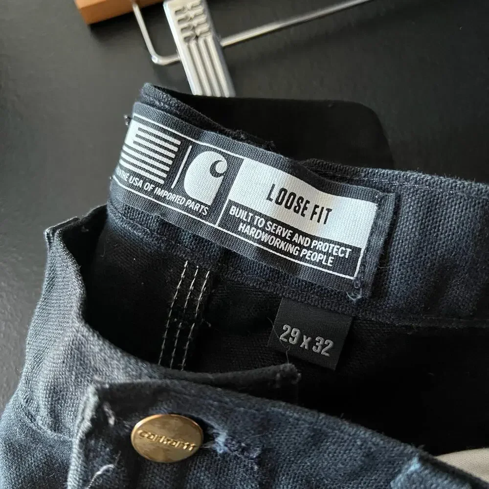 Carhartt B01 BLK black double knee work wear carpenter pants
